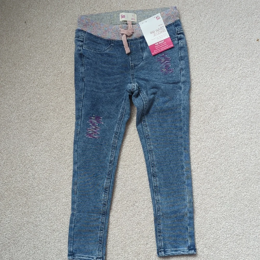 3 For $30 SO Rib Waist Jegging with Pink Accents